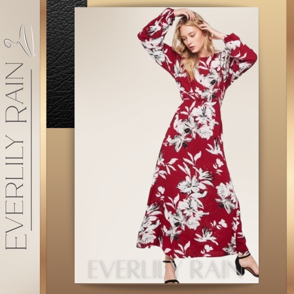 Gorgeous Red Floral Maxi Dress - Picture 8 of 11